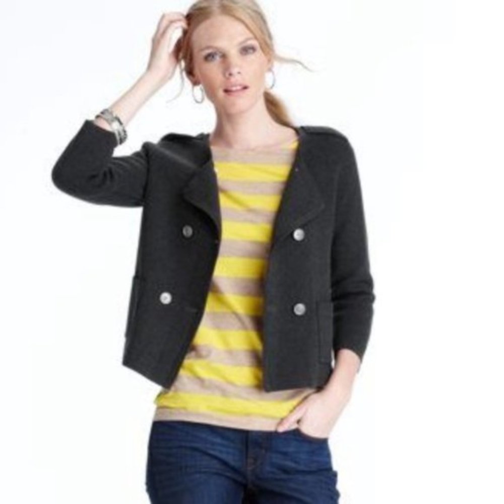 LOFT Double Breasted Knit Blazer Cardigan Size Large